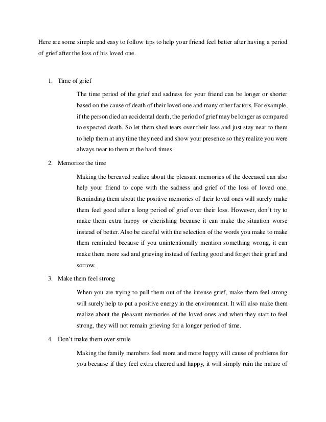 coping with the loss of a loved one essay